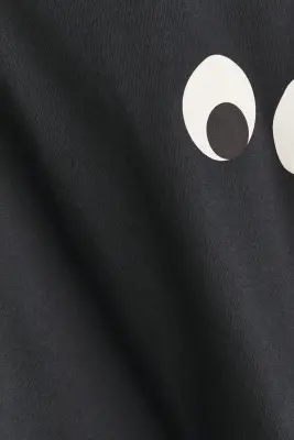 T-shirt imprimé avec manches longues - Gris foncé/yeux