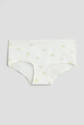 Lot de 5 culottes Hipster en coton - Crème/arcs-en-ciel