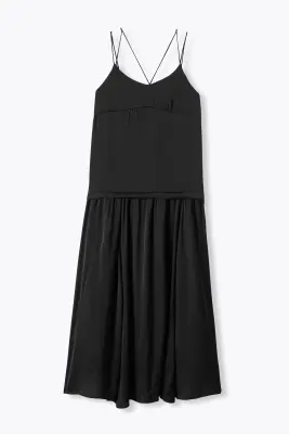Robe midi en satin Femme