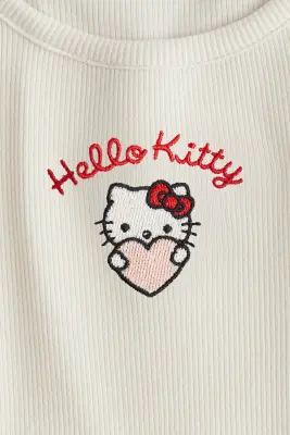 Robe avec motif et jupe en tulle - Blanc/Hello Kitty