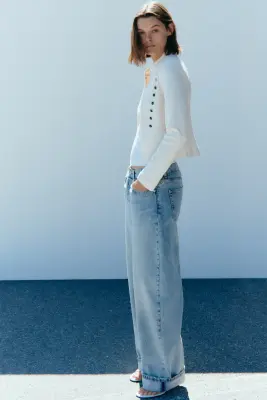 Baggy Regular Waist Jeans - Bleu denim clair