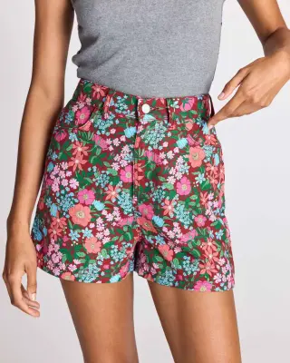 Short Triomphe imprimé Liberty rose et bordeaux