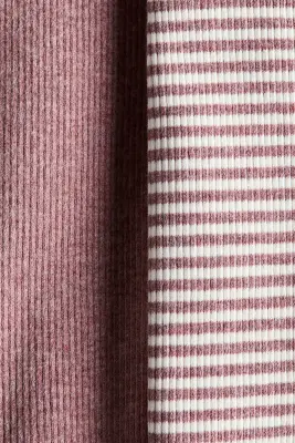 Lot de 2 leggings Room-to-grow - Rose ancien/rayures blanches