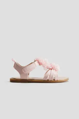 Sandales avec application - Rose/fleurs