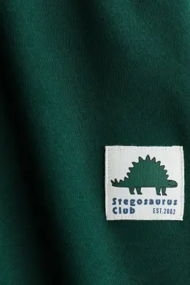 Pantalon jogger à l'intérieur brossé - Vert foncé/stégosaure