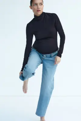 MAMA Slim Mom Ankle Jeans - Bleu denim