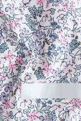 Veste de pluie 2,5 couches - Blanc/fleuri