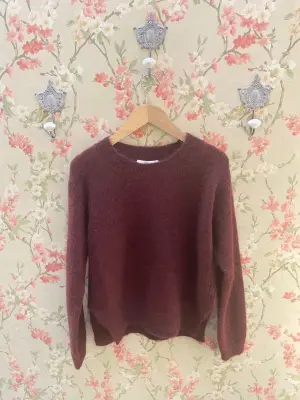 Nouveau ! POMANDÈRE Pull Laine 8480 Bordeaux