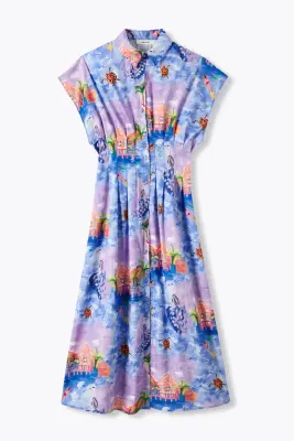 Robe-chemise motif paysage