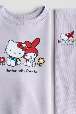 Ensemble 2 pièces avec motifs imprimés - Violet clair/Hello Kitty