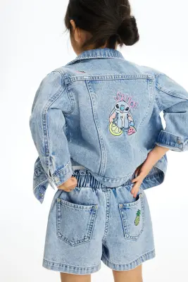 Short Loose Fit en denim - Bleu denim/Lilo et Stitch