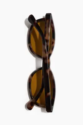 Lunettes de soleil ovales - Marron/motif écaille de tortue