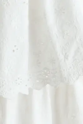 Combinaison en coton avec broderie anglaise - Blanc