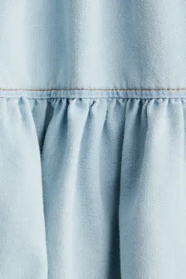 Minijupe volantée - Bleu denim clair