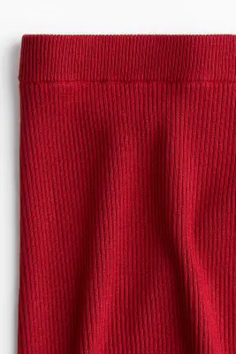 Jupe crayon en maille côtelée - Rouge