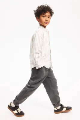 Chino en lyocell mélangé - Gris foncé