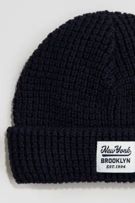 Bonnet en maille texturée - Bleu marine/Brooklyn