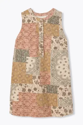 Robe courte patchwork Femme