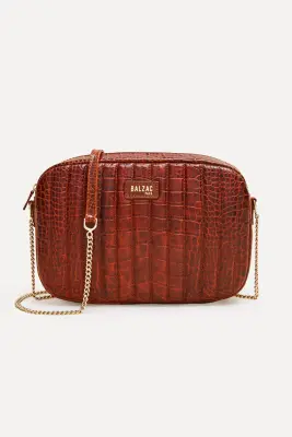 Sac Grand César cognac embossé