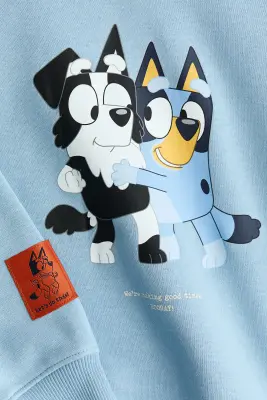 Hoodie avec motifs imprimés - Bleu clair/Bluey
