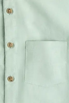 Chemise avec col sans rabat - Vert clair