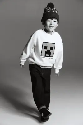 Sweat oversize imprimé - Blanc/Minecraft
