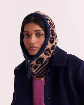 Cagoule Miller rayures marine et léopard