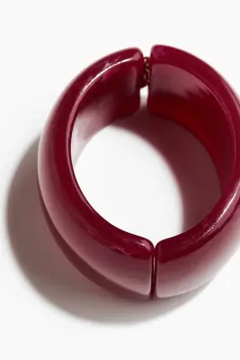 Bracelet jonc épais à charnière - Rouge foncé