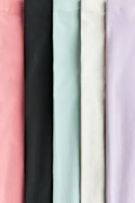 Lot de 5 leggings en jersey - Violet clair/vert menthe