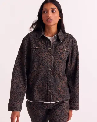Chemise Perrine léopard fauve chocolat