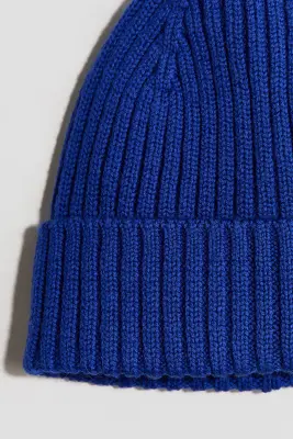 Bonnet en laine mérinos - Bleu vif