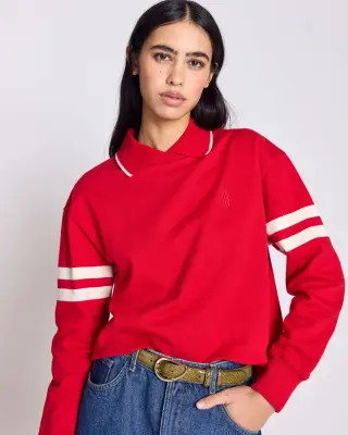 Sweat-shirt Alex rouge et écru