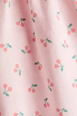 Robe volantée en coton - Rose/cerises