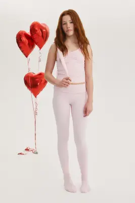 Legging de yoga à ceinture repliée SoftMove™ - Rose clair