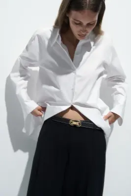 Ceinture en tissu enduit - Noir
