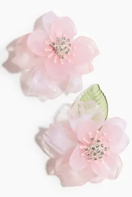 Boucles d'oreilles fleurs d'exception - Rose clair