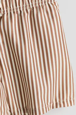 Short de bain imprimé - Marron chaud/rayé