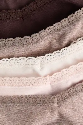MAMA Lot de 5 culottes Hipster - Marron foncé/beige chiné