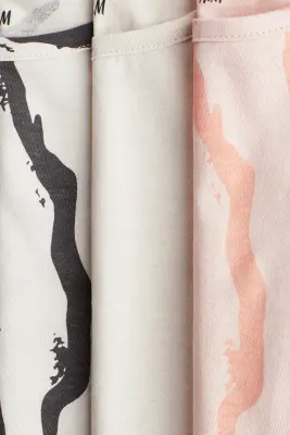 Lot de 3 tops en coton - Rose/motif zébré