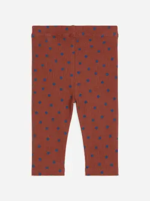 Legging côtelé - Rouille/Pois bleus