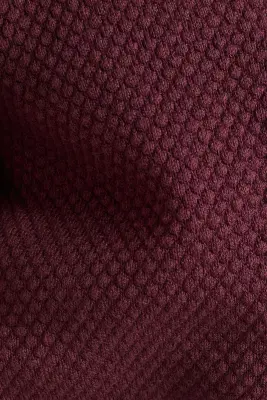 Gilet en maille de coton texturée - Rouge foncé