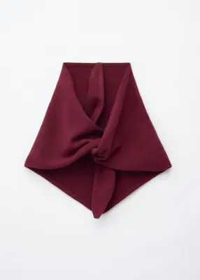 Écharpe triangulaire en laine - Bordeaux