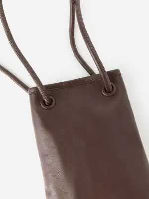 Sac en cuir à bandoulière - Marron foncé