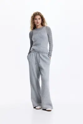 Pantalon jogger ample - Gris chiné