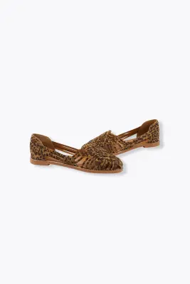 Mocassins en cuir léopard