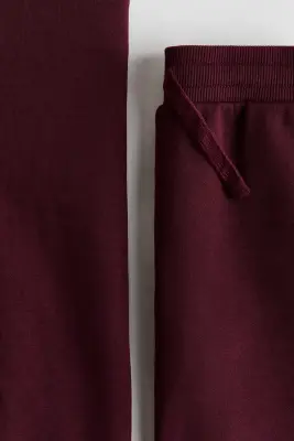 Ensemble 2 pièces en molleton à l'intérieur brossé - Rouge foncé