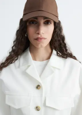 Casquette en coton et lin - Marron Clair