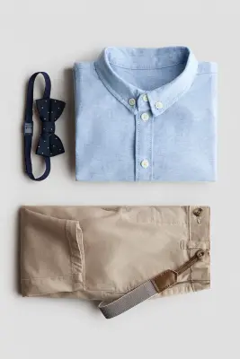 Ensemble habillé 3 pièces - Bleu clair/beige