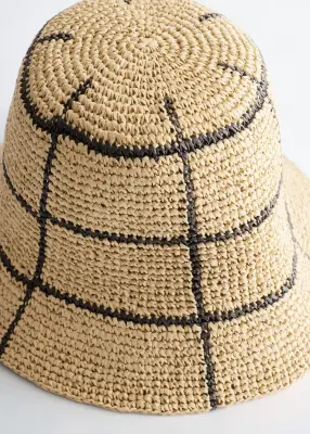 Bob en paille tressée - Beige