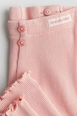 Legging en coton côtelé - Rose ancien